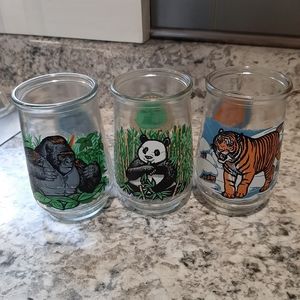Vintage Welch's Jelly Jar Cups Wildlife